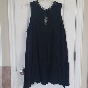 Entro Black Dress with Lace Detail